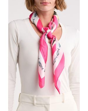 Steve Madden Sardine Print Square Scarf - Pink