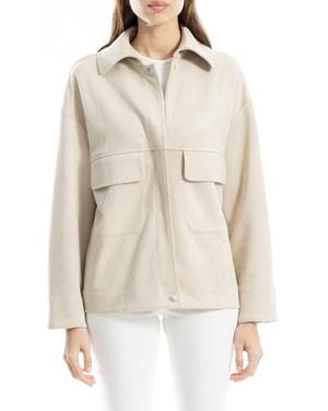 Max Studio Faux Suede Jacket - Natural