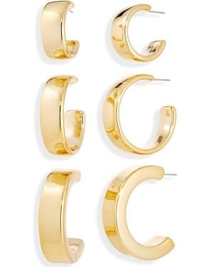 Tasha 3-Pack Assorted Hoop Earrings - Metallic