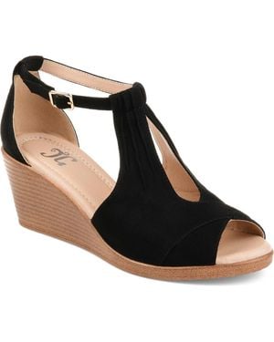 Journee Collection Journee Kedzie Wedge Sandal - Black