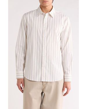 Rag & Bone Griffin Stripe Button-Up Shirt - White