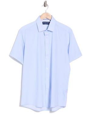 Dylan Park Slim Fit Perfect Stretch Long Sleeve Button Down Shirt - Blue