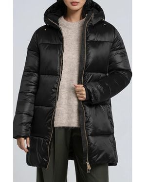 Noize Alicia Water Resistant Hooded Parka Puffer Jacket - Black
