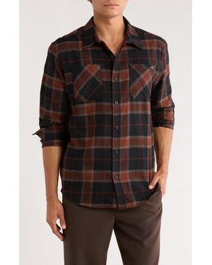 Hurley Plaid Flannel Button-Up Shirt - Black
