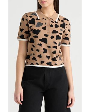 NVLT Jacquard Polo Sweater - Black