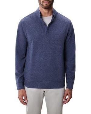 Robert Barakett Clarence Textured Quarter Button Pullover - Blue
