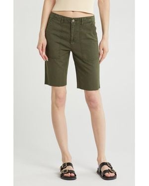 AG Jeans Wes Cotton & Linen Shorts - Green