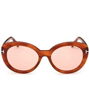 Tom Ford Lily-02 55Mm Tinted Cat Eye Sunglasses - Pink