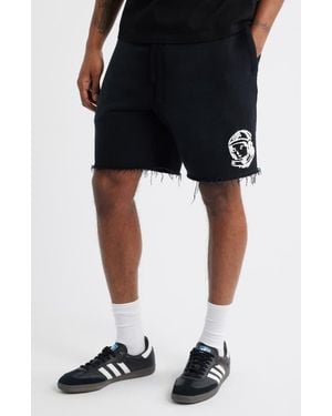 BBCICECREAM Helmet Logo Distressed Sweat Shorts - Black