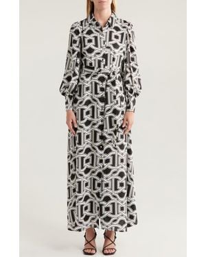 sachin and babi light blue dress Love By Design Southampton Embroidered Maxi Shirtdress in White main image 0