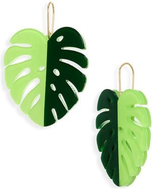 Leith Monstera Leaf Drop Earrings - Green