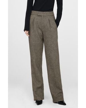 Anine Bing Brice Herringbone Wool Blend Pants - Multicolor