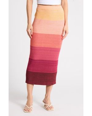 DR2 by Daniel Rainn Colorblock Sweater Skirt - Red