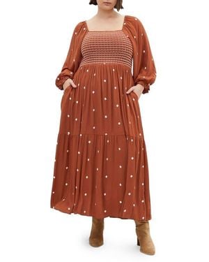 City Chic Kai Long Sleeve Maxi Dress - Orange