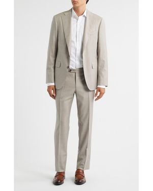 Canali Capri Trim Fit Tan Mélange Super 150S Wool Suit - Gray