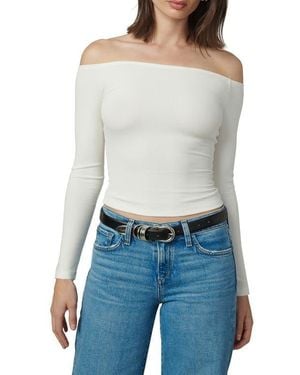 Joe's Jeans The Devin Off The Shoulder Crop Top - Blue