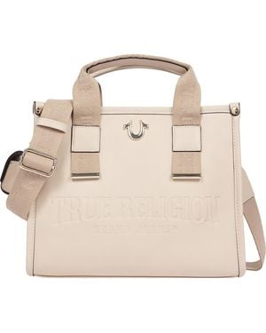 TRUE RELIGION Brody Medium Faux Leather Tote - Natural