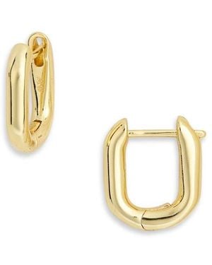 Argento Vivo Small Oval Tube Huggie Hoop Earrings - Metallic