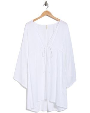 Boho Me Crochet Inset Tunic - White