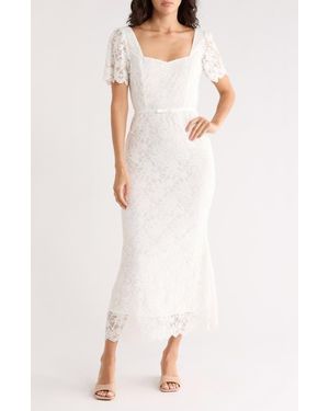 NSR Lace Short Sleeve Maxi Dress - Natural