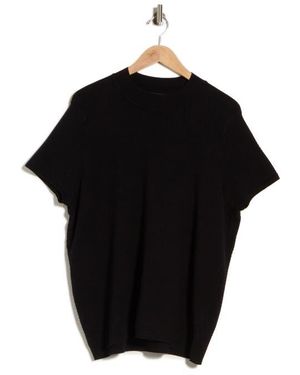 Tahari Short Sleeve Ribbed Sweater - Black