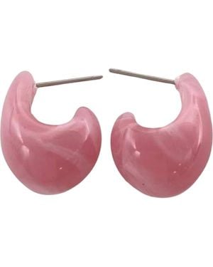 MacRae & Co Mini Teardrop Hoop Earrings - Pink