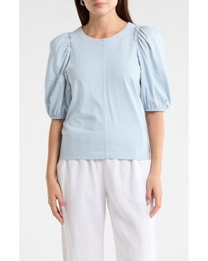 Madewell Puff Sleeve Cotton T-Shirt - Blue