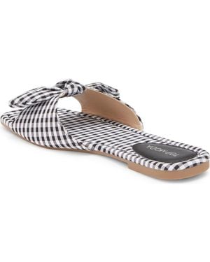 Top Moda Penny Gingham Bow Slide Sandal - Metallic