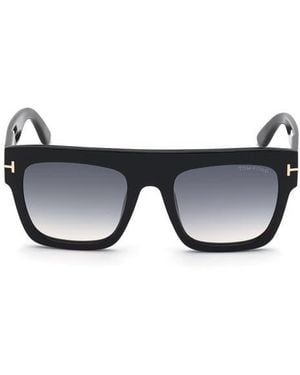 Tom Ford Renee 52Mm Gradient Flat Top Square Glasses - Black