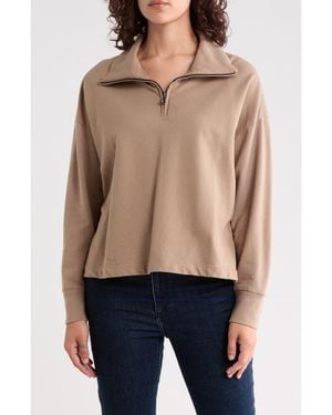 James Perse Half-Zip Pullover - Natural