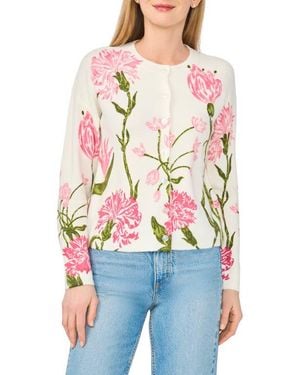Cece Floral Cardigan - White