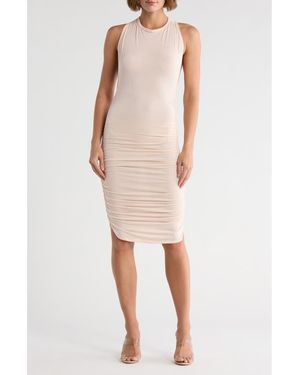 Go Couture Scrunch Jersey Minidress - Natural