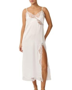 KAT THE LABEL Hayden Lace Trim Slip - White