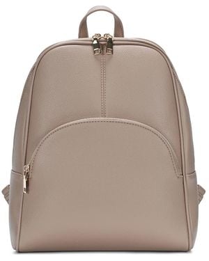 Sasha + Sofi Faux Leather Zip Front Backpack - Brown