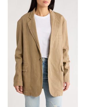 Denimist Deconstructed Cotton Blazer - Brown
