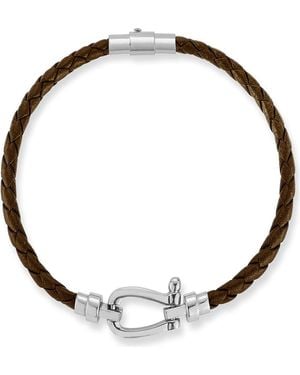 YIELD OF MEN Braided Leather Bracelet - Metallic