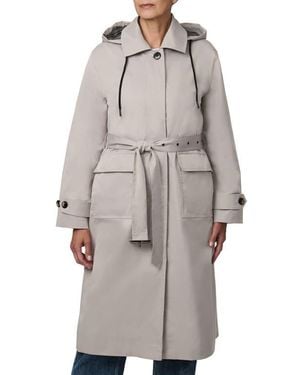 Bernardo Hooded Functional Raincoat - Gray