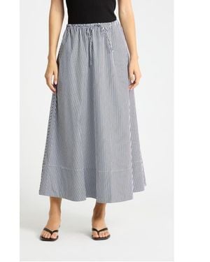 Joie Mini Yarn Dyed Stripe Maxi Skirt - Gray