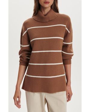 Varley Hamish Split Turtleneck Sweater - Brown