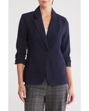 Amanda + Chelsea One-Button Blazer - Blue