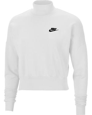 Nike Sportswear Essential Fleece Mock Neck Sweatshirt - White