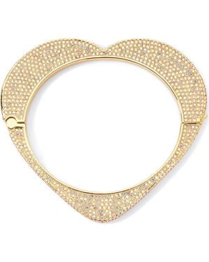Kurt Geiger Pavé Crystal Heart Bangle Bracelet - White