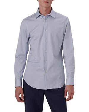 Bugatchi James Ooohcotton Geometric Print Button-Up Shirt - Blue