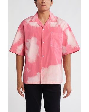 Purple Brand Short Sleeve Cotton Poplin Button-Up Shirt - Pink