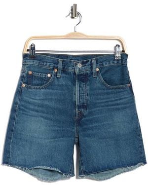 Levi's 501 Mid Thigh Denim Cutoff Shorts - Blue