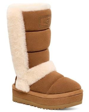 UGG Chillapeak Genuine Shearling Trim Tall Boot - Brown