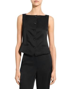 Theory Boat Neck Satin Vest - Black