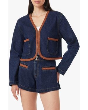 Habitual Braided Cropped Jacket - Blue
