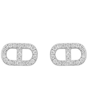 Effy Sterling Diamond Earrings - White
