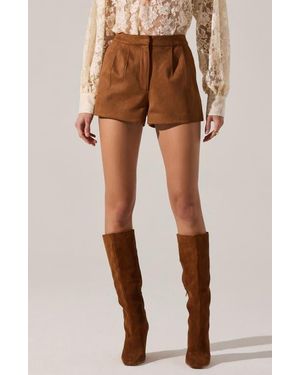 Astr Jude Faux Suede Shorts - Brown